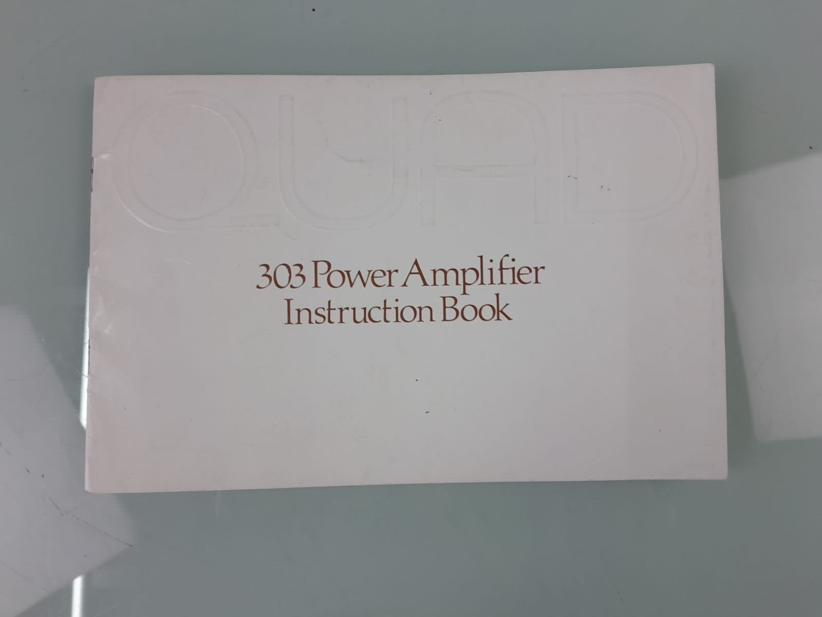 QUAD 303 POWER AMPLIFIER INSTRUCTION BOOK / MANUAL