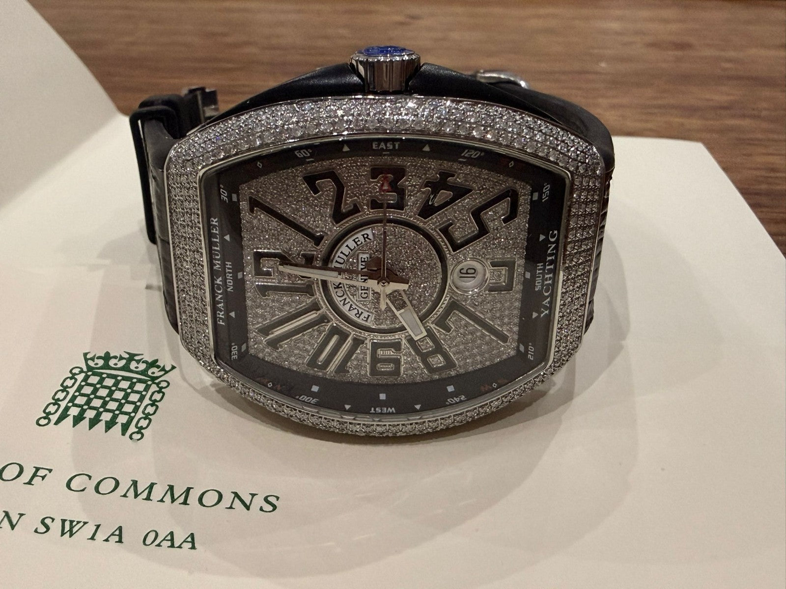 FRANCK MULLER VANGUARD DIAMOND ICED MASTER COMPLICATIONS V 45 SC DT YACHTING
