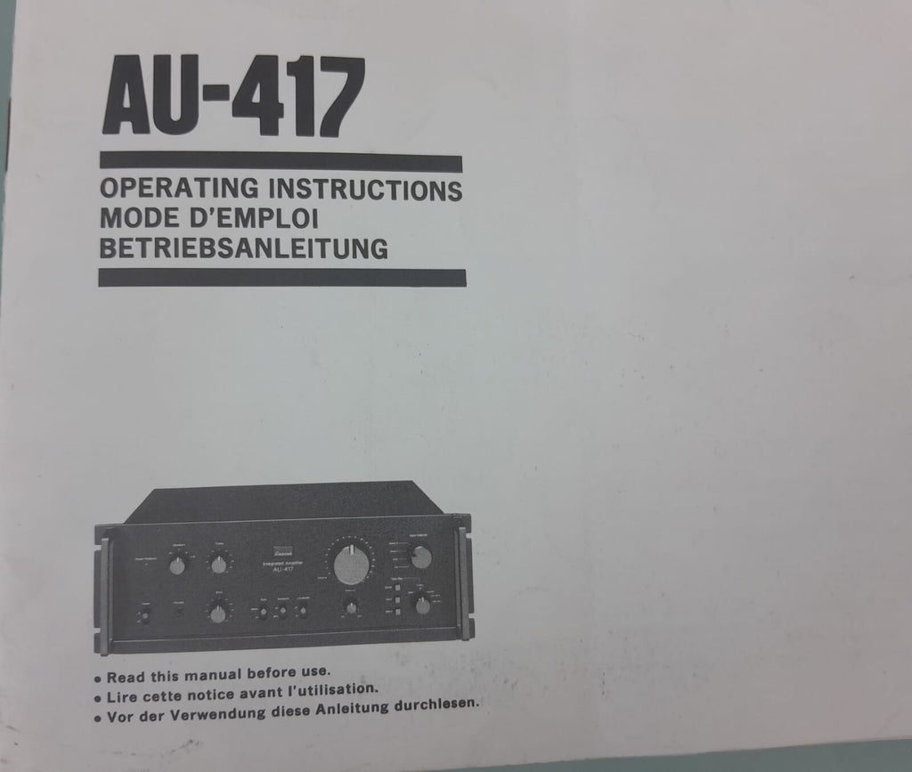 SANSUI AU 417 INTEGRATED AMPLIFIER OPERATING INSTRUCTIONS