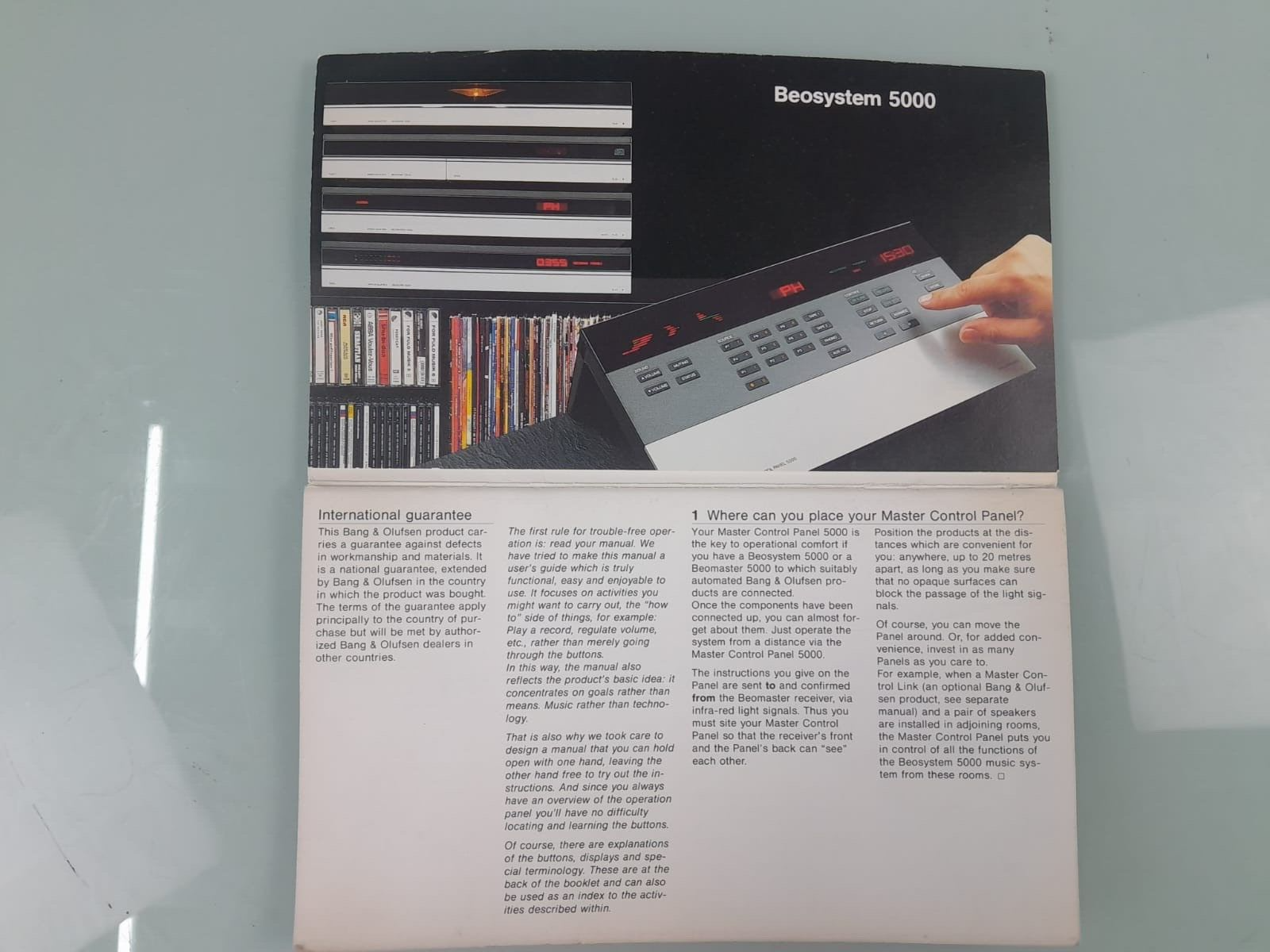 BANG & OLUFSEN BEOSYSTEM 5000 MASTER CONTROL PANEL MANUAL