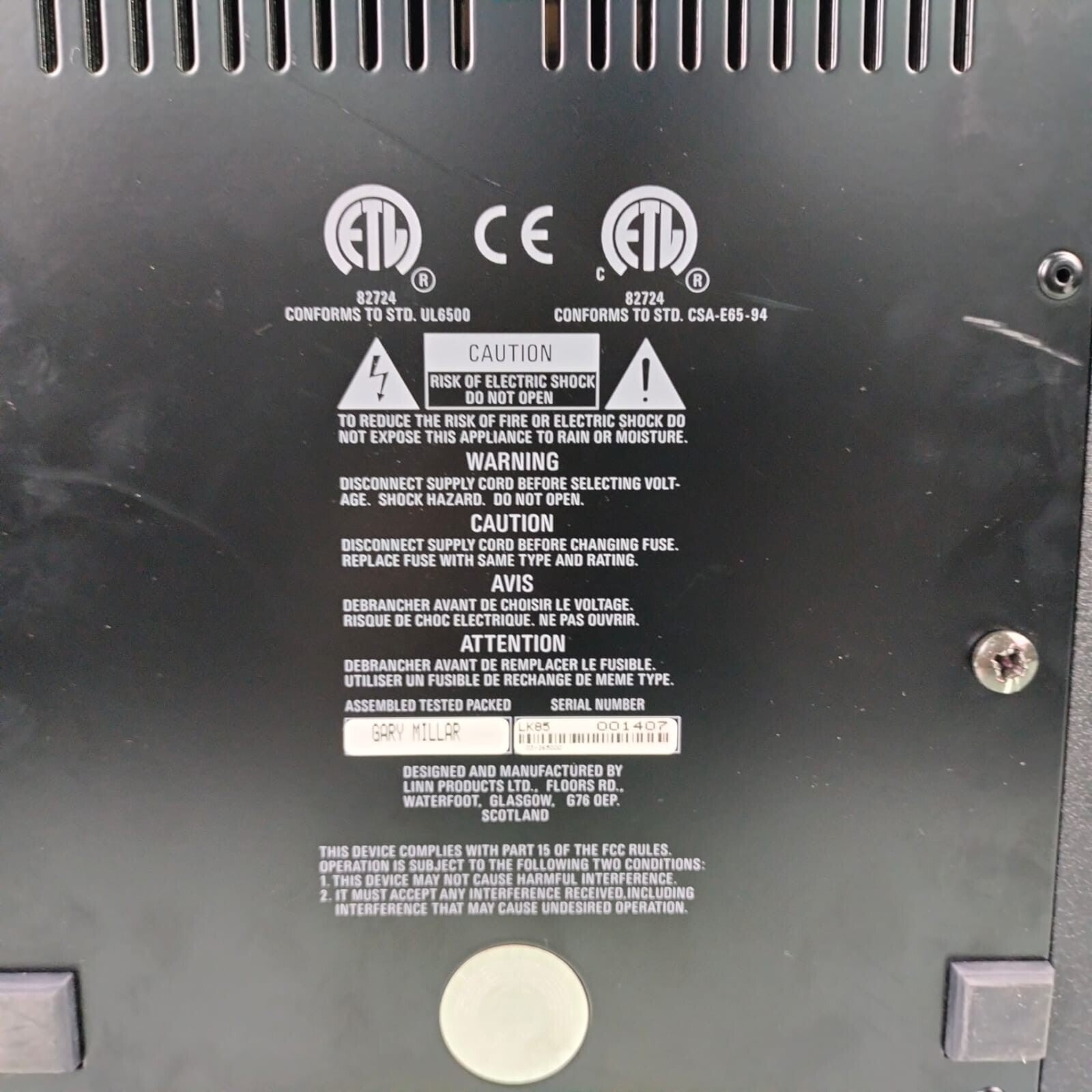 LINN LK85 STEREO POWER AMPLIFIER #002