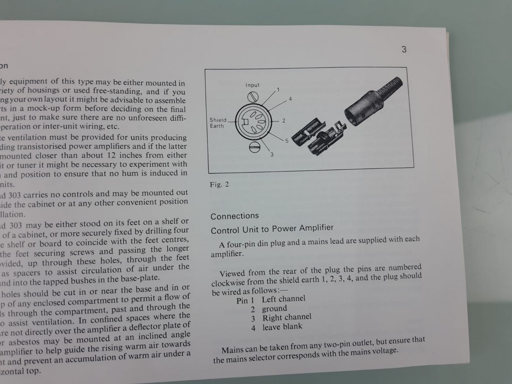 QUAD 303 POWER AMPLIFIER INSTRUCTION BOOK / MANUAL