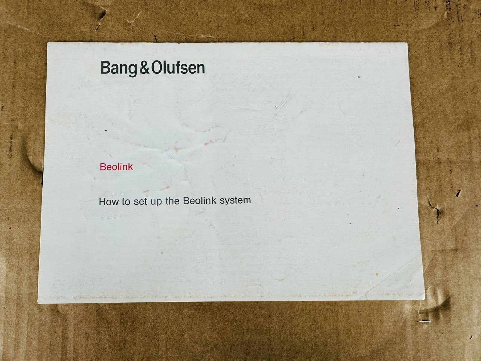 Bang & Olufsen B&O Beolink Owner's Manual