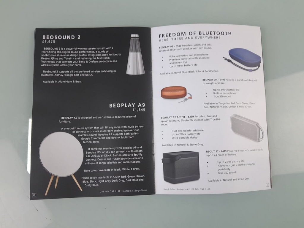 BANG & OLUFSEN B&O AUTUMN / WINTER EDITION 2017 BROCHURE