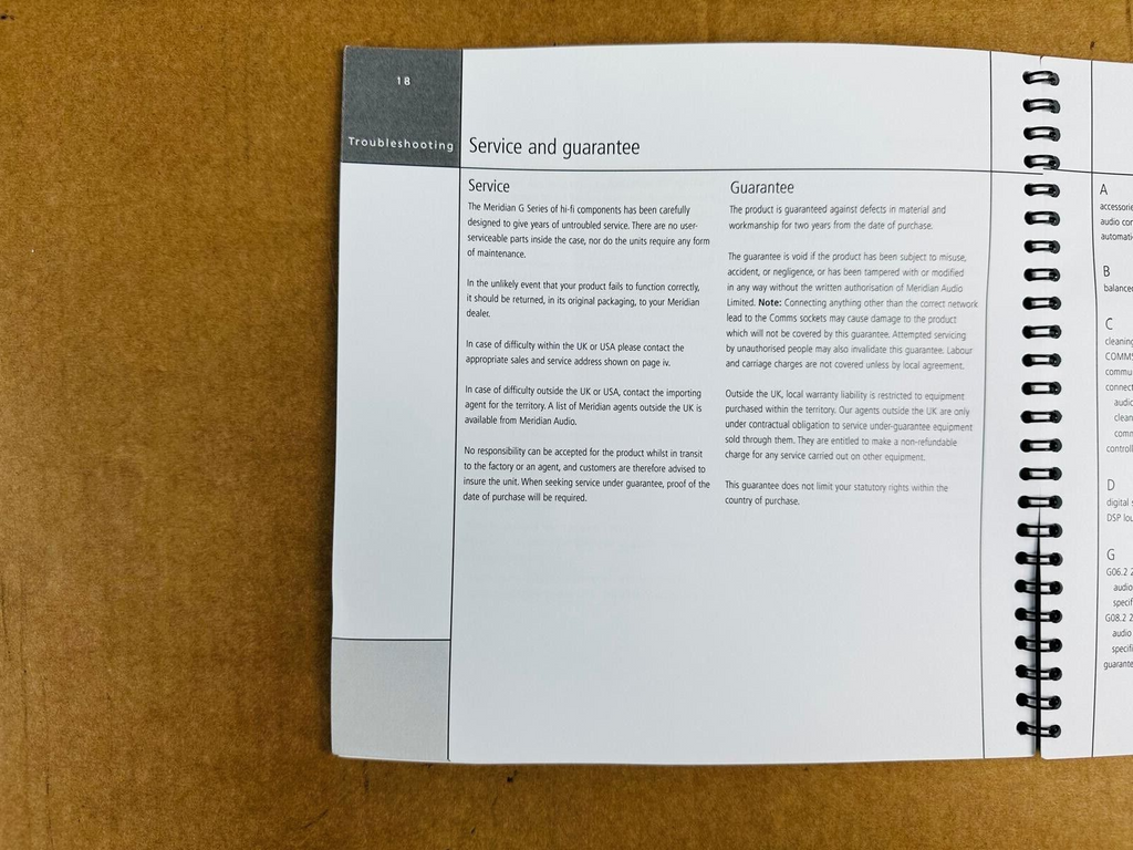 Meridian G Series CD Player Installation Guide