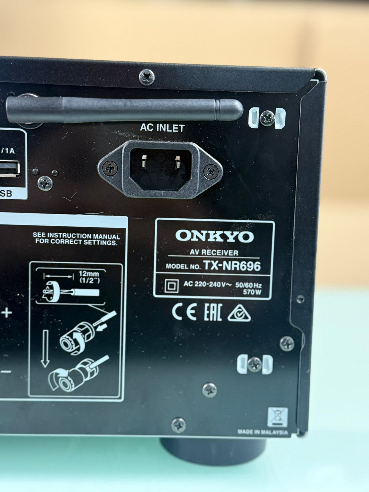 ONKYO TX NR696 AV RECEIVER WITH REMOTE