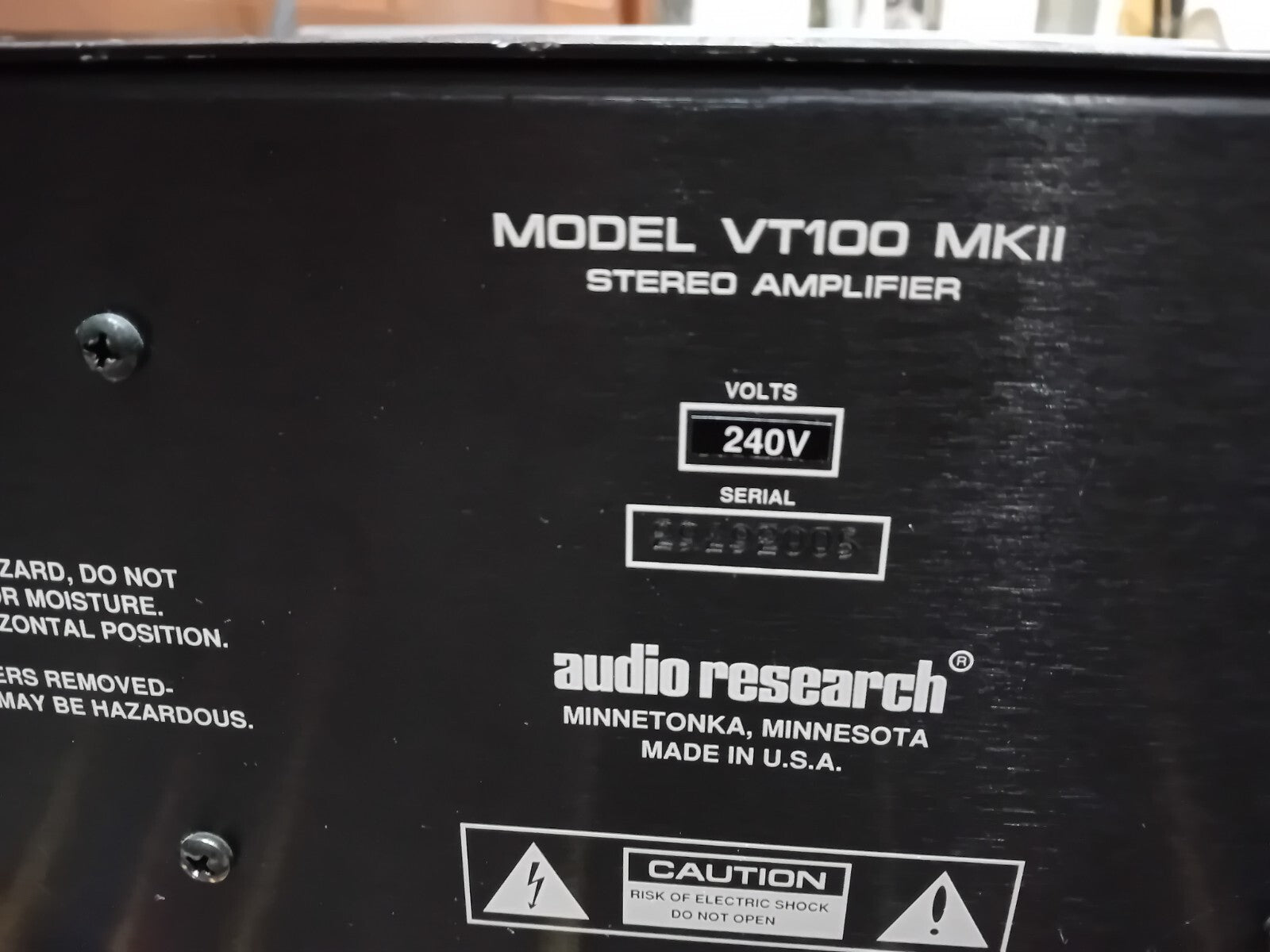 AUDIO RESEARCH VT100 MKII 2 HIGH DEFINITION VACUUM TUBE STEREO POWER AMPLIFIER