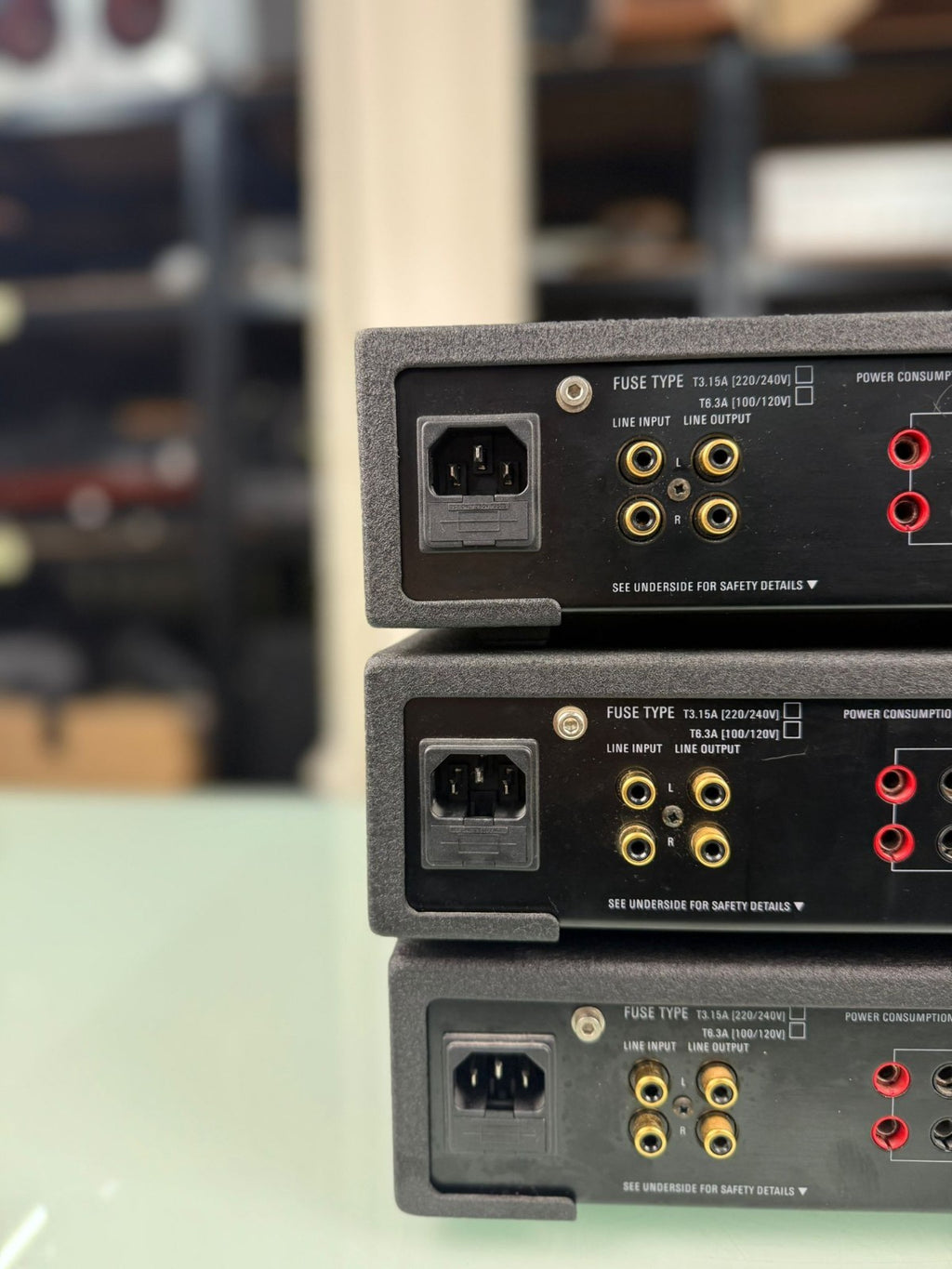 LINN LK100 POWER AMPLIFIERS x3 KABER ACTIV CARDS MID BASS TREBLE