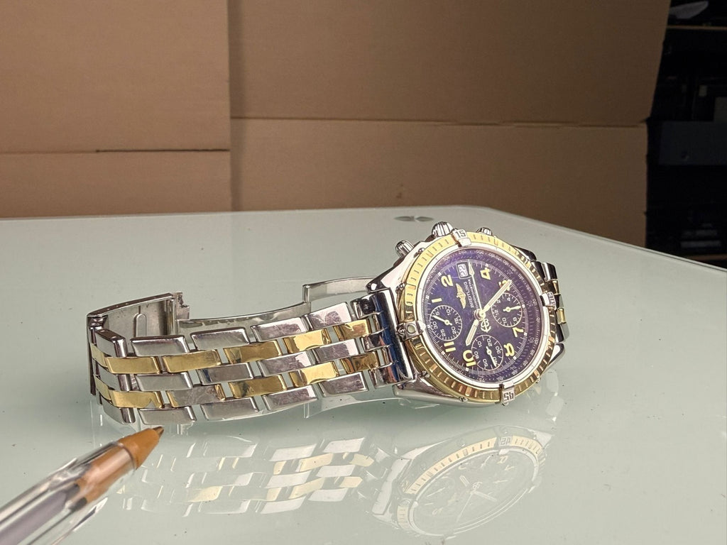 BREITLING 1884 CHRONOMAT D13352 GOLD AND STEEL AUTOMATIC WATCH