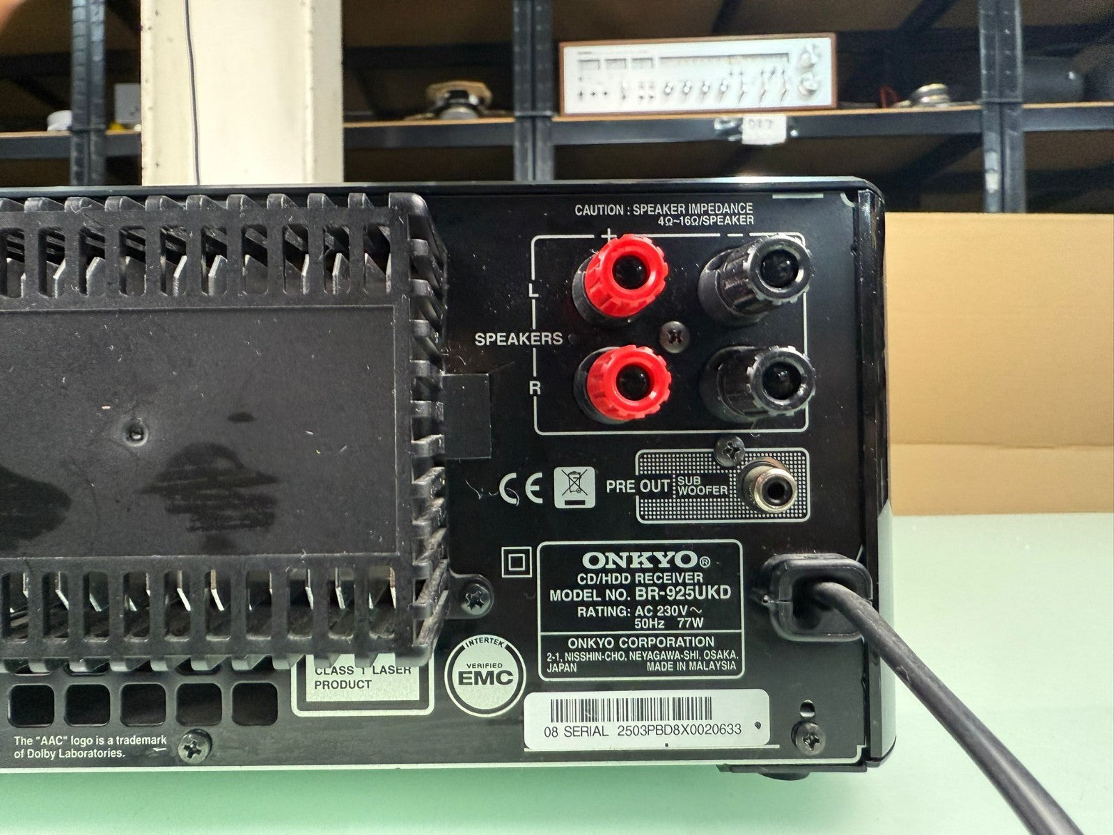 ONKYO BR 925 UKD CD/HDD RECEIVER WITH REMOTE