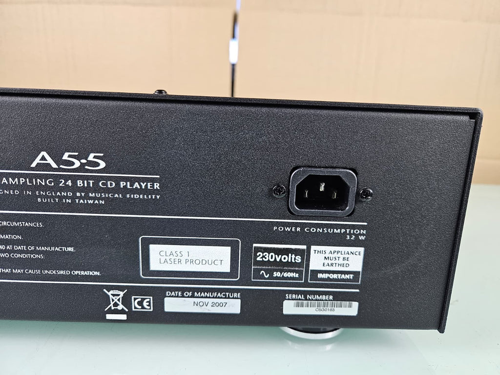 MUSICAL FIDELITY A5.5 UPSAMPLING 24 BIT CD PLAYER WITH REMOTE