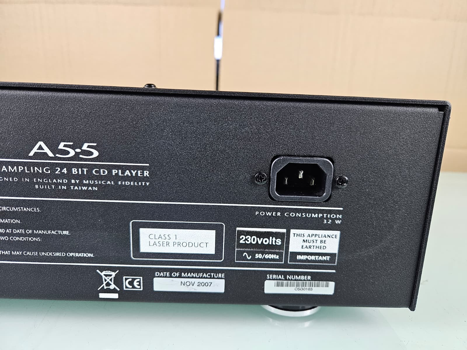 MUSICAL FIDELITY A5.5 UPSAMPLING 24 BIT CD PLAYER WITH REMOTE