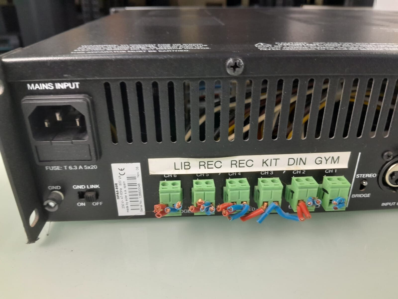ECLER MPA6-80R MULTICHANNEL POWER AMPLIFIER