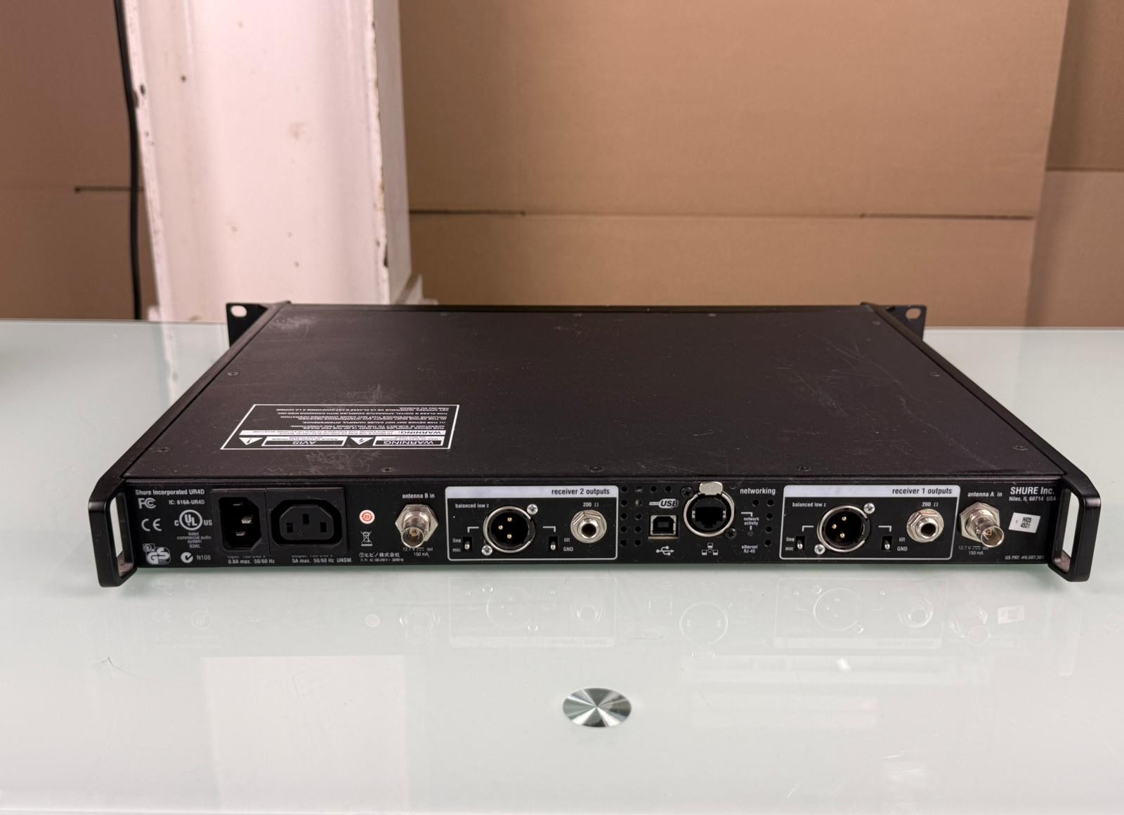 Shure UR4D J5E Dual Channel Wireless Receiver 578-638 MHz #002