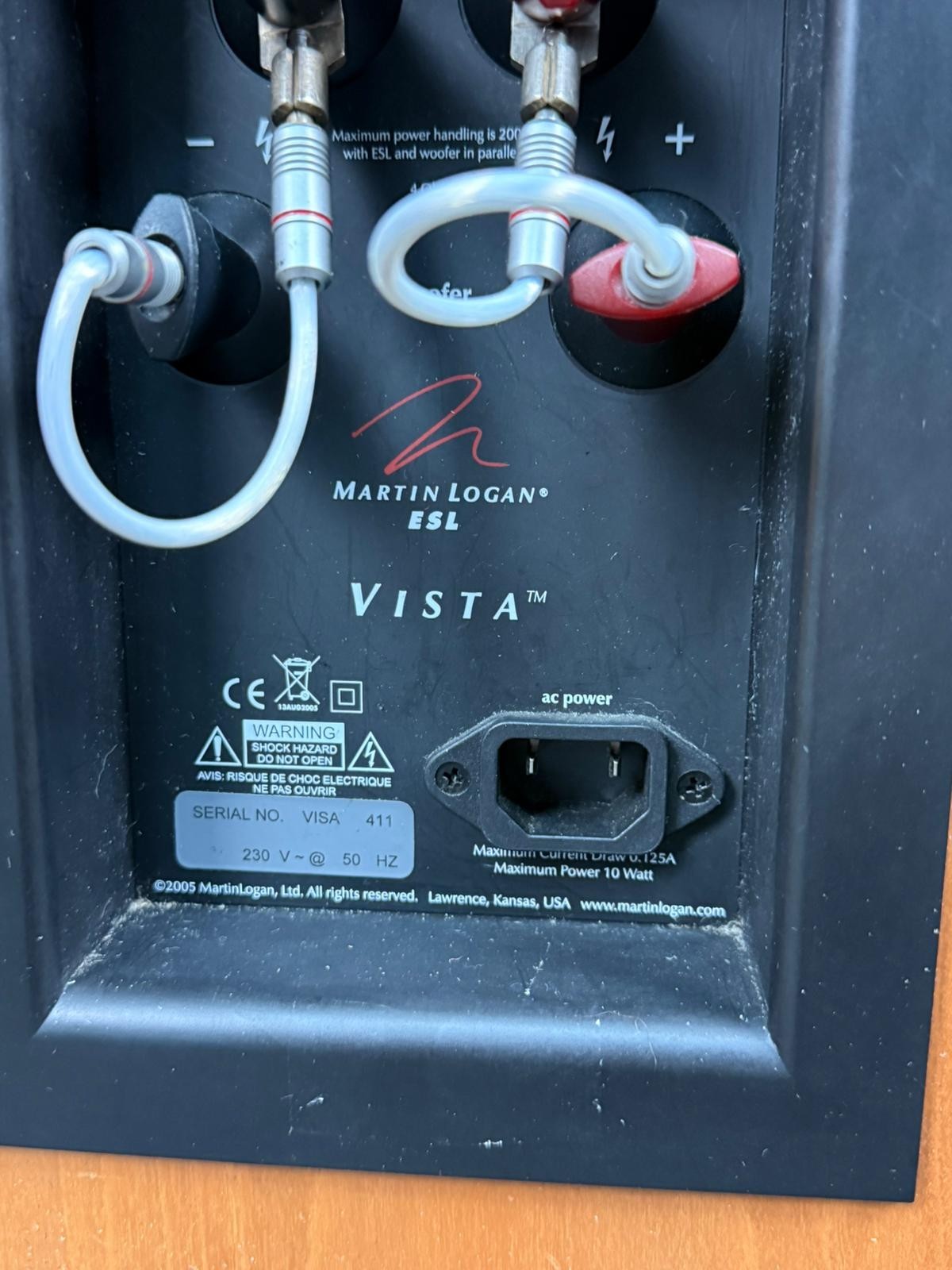 MARTIN LOGAN ESL VISTA SPEAKERS