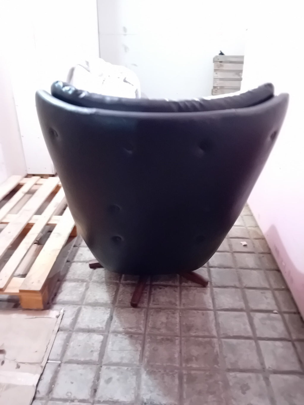 PARKER KNOLL VINTAGE CHAIR SWIVEL ARMCHAIR LEATHER