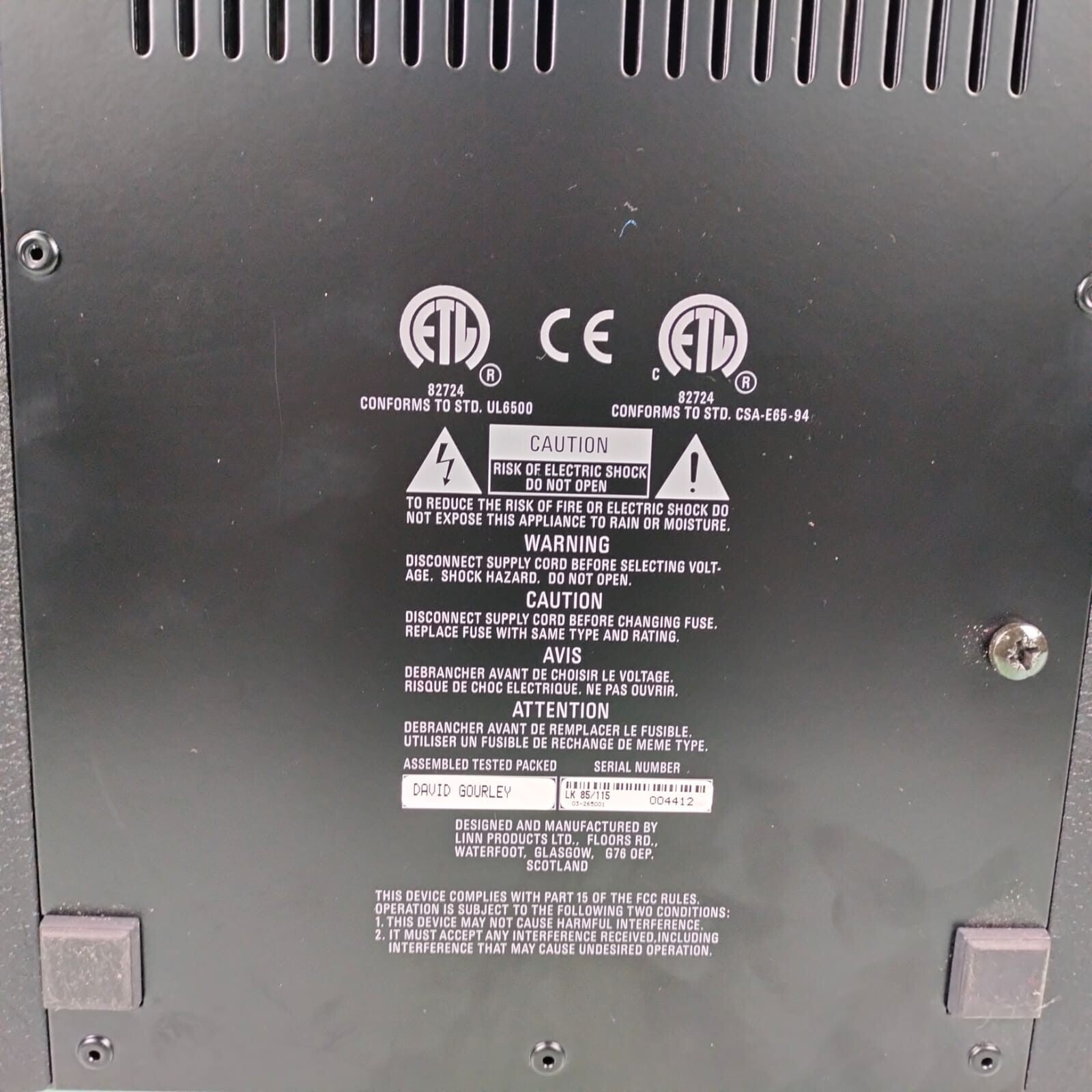 LINN LK85 STEREO POWER AMPLIFIER
