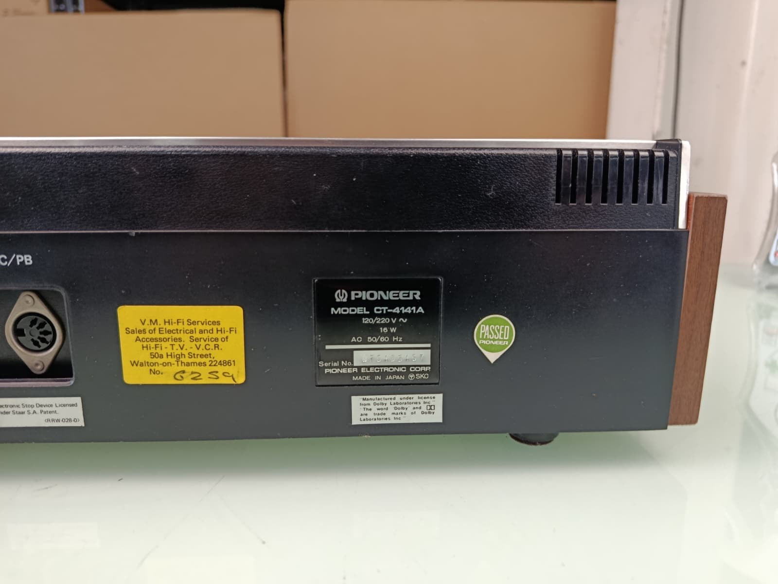 PIONEER CT 4141A STEREO CASSETTE TAPE DECK