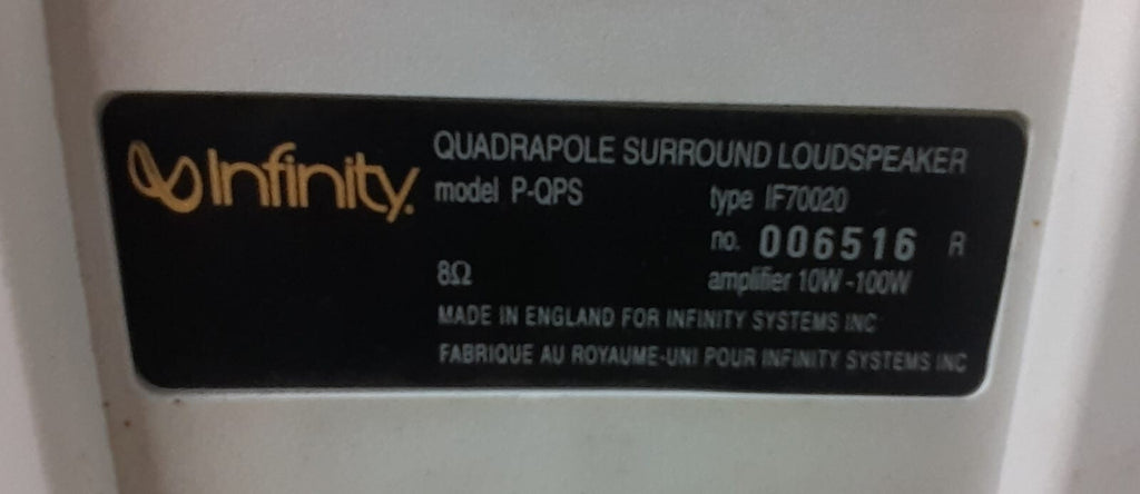 INFINITY P QPS QUADRAPOLE SURROUND LOUDSPEAKERS