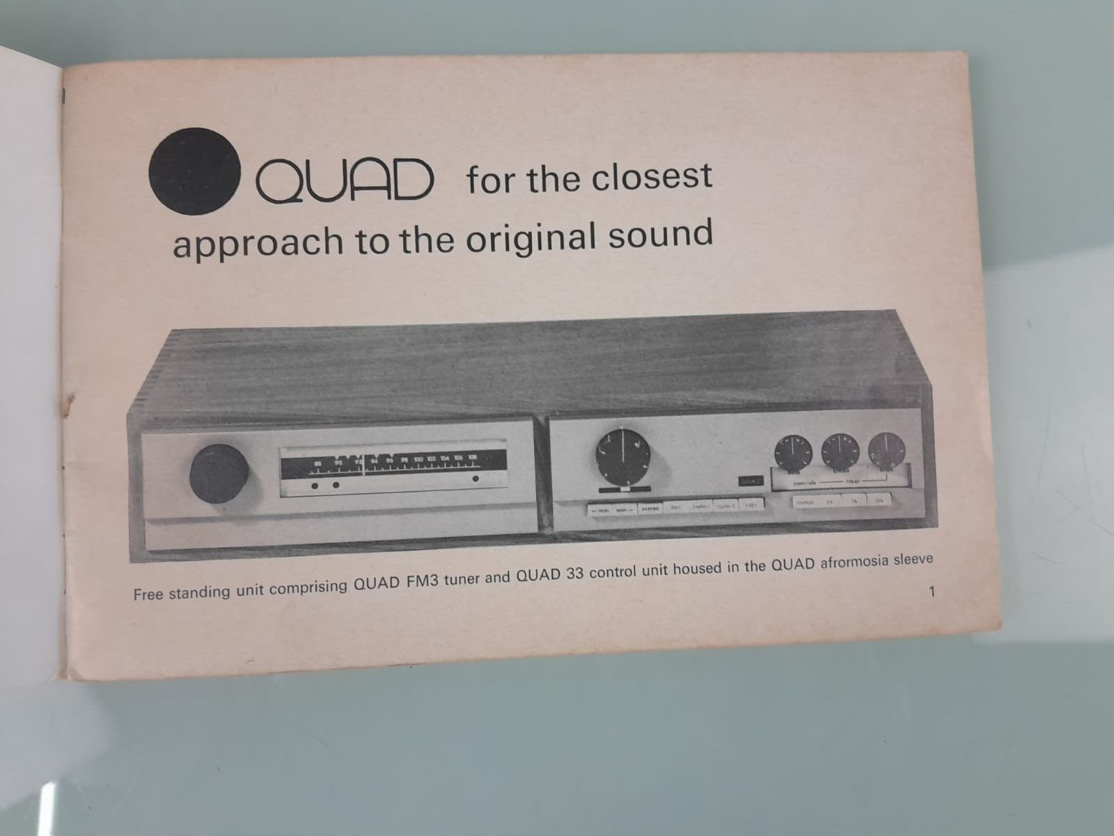 QUAD FM 3 TUNER INSTRUCTION BOOKLET / MANUAL