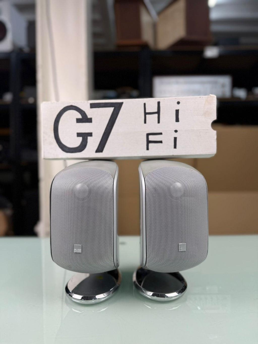 BOWERS & WILKINS B&W M 1 MK1 SPEAKERS WITH TABLE STAND