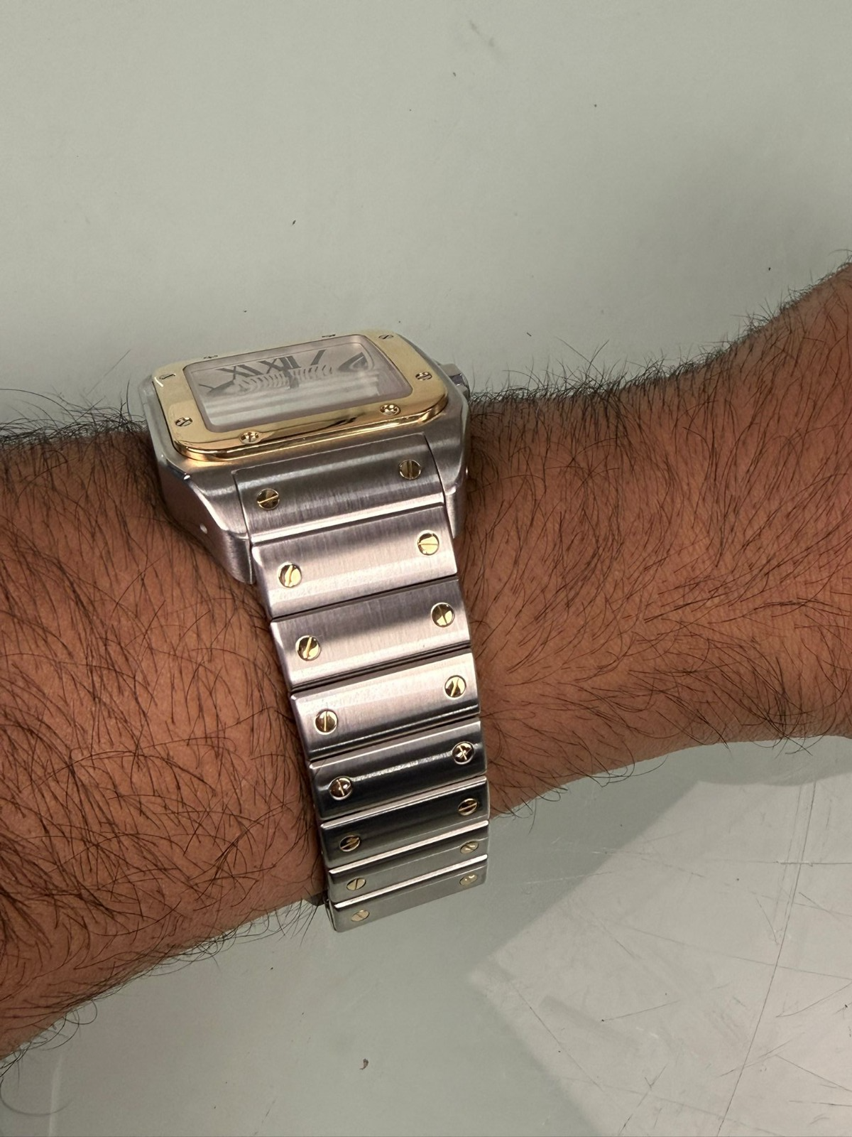 CARTIER SANTOS 100 2656 AUTOMATIC STEEL & GOLD WATCH