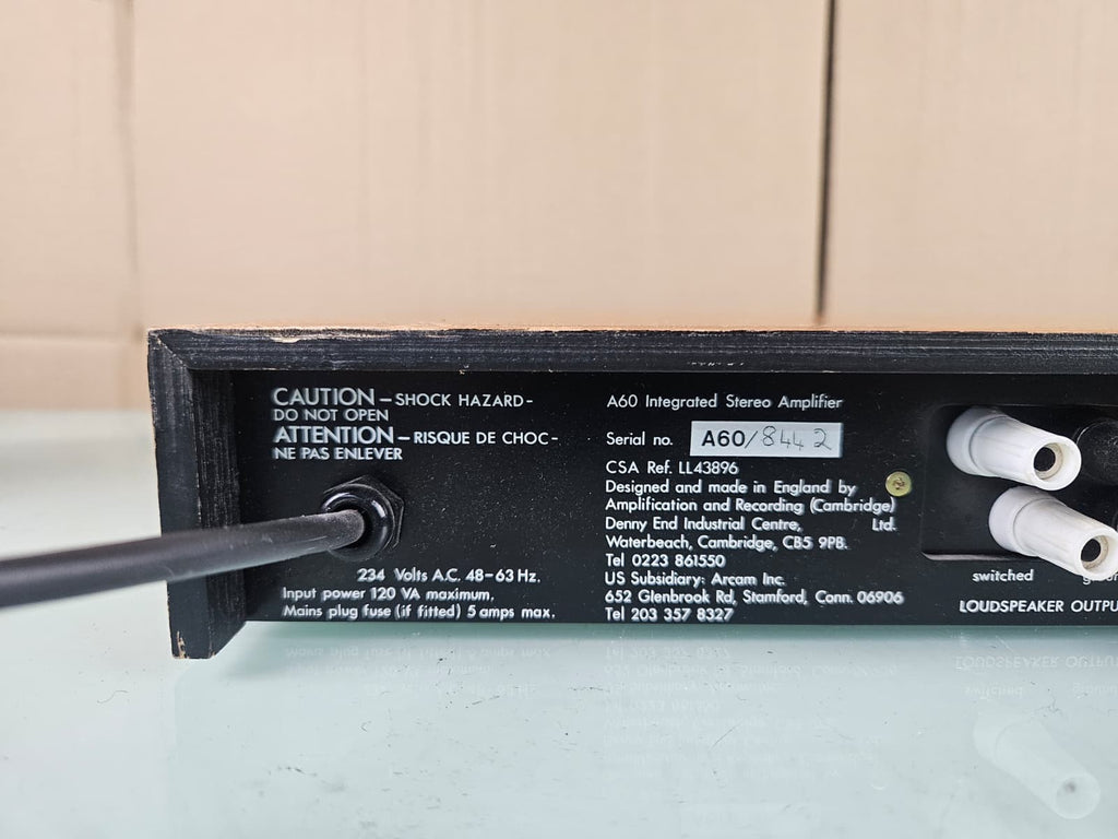 A&R CAMBRIDGE A60 ARCAM STEREO INTEGRATED AMPLIFIER