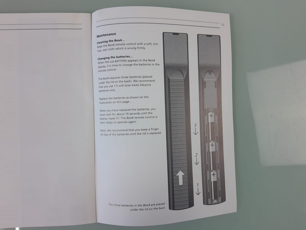 BANG & OLUFSEN B&O BEO4 REMOTE CONTROL MANUAL