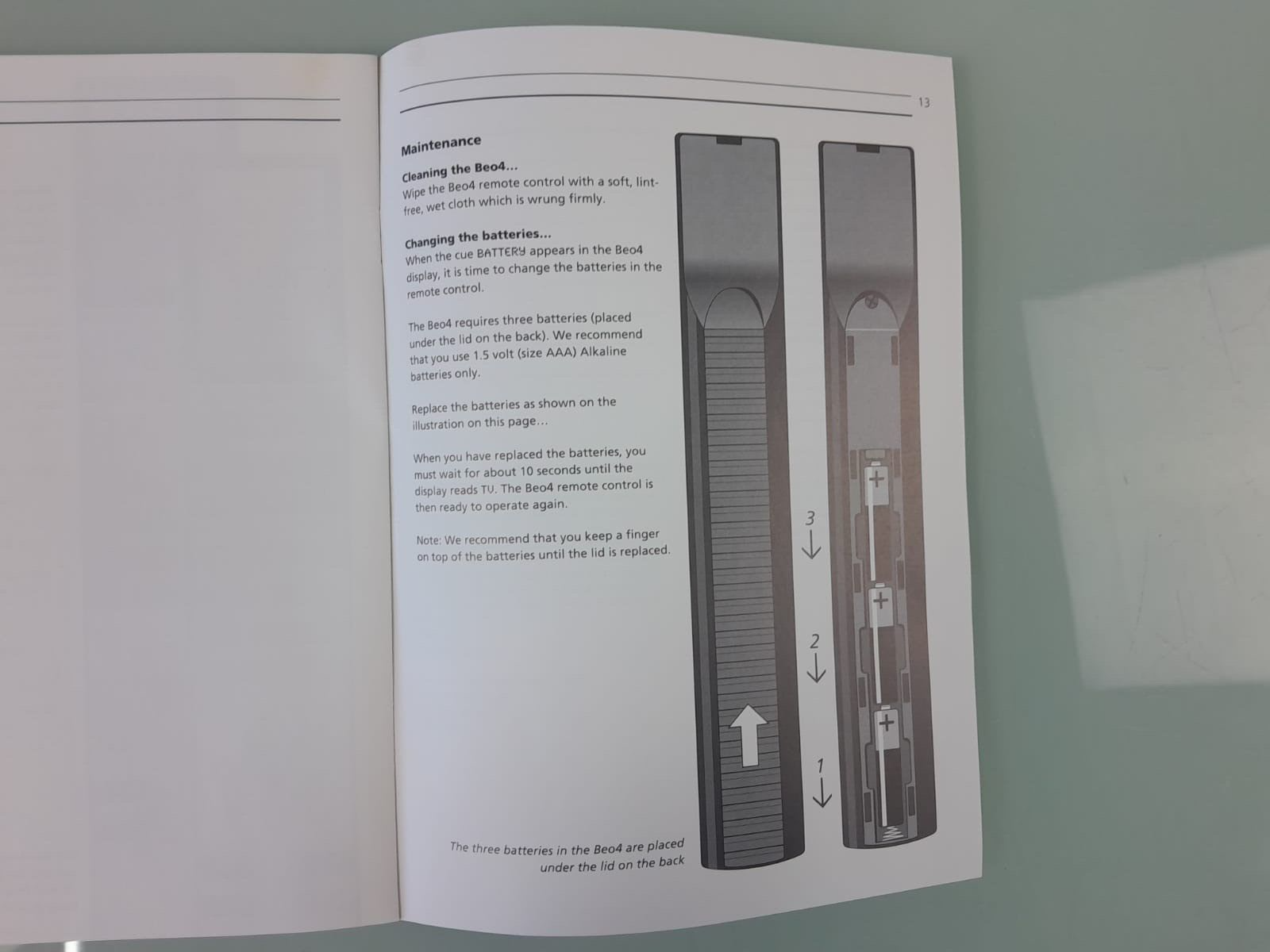 BANG & OLUFSEN B&O BEO4 REMOTE CONTROL MANUAL