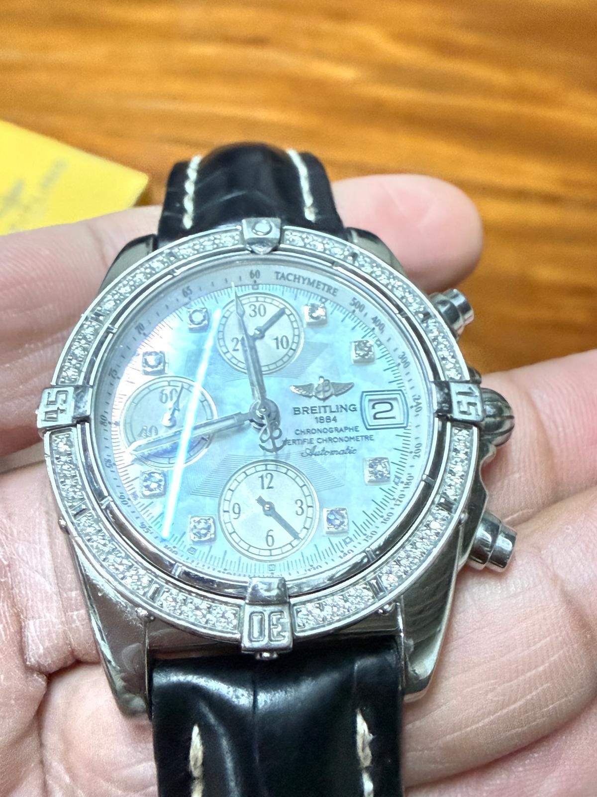 SERVICED! BREITLING 1884 CHRONO COCKPIT A13357 WATCH WITH BOX AND PAPERS