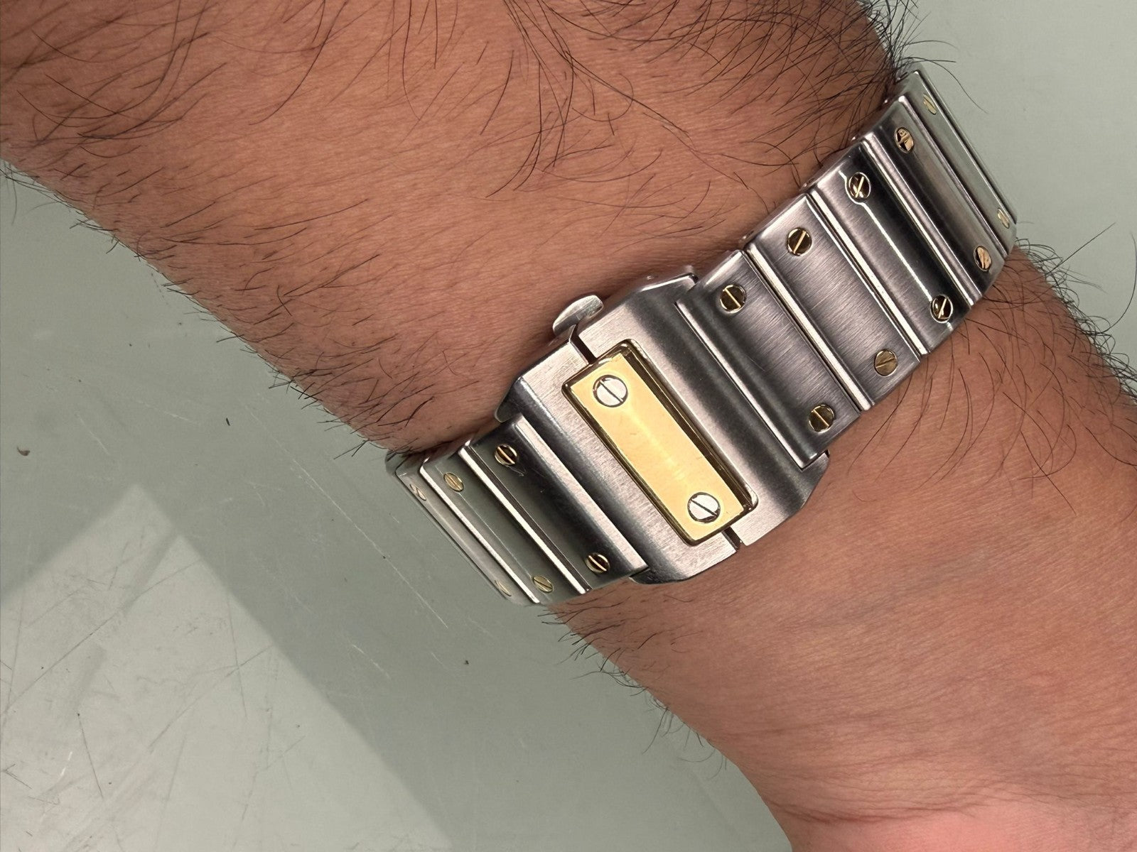 CARTIER SANTOS 100 2656 AUTOMATIC STEEL & GOLD WATCH