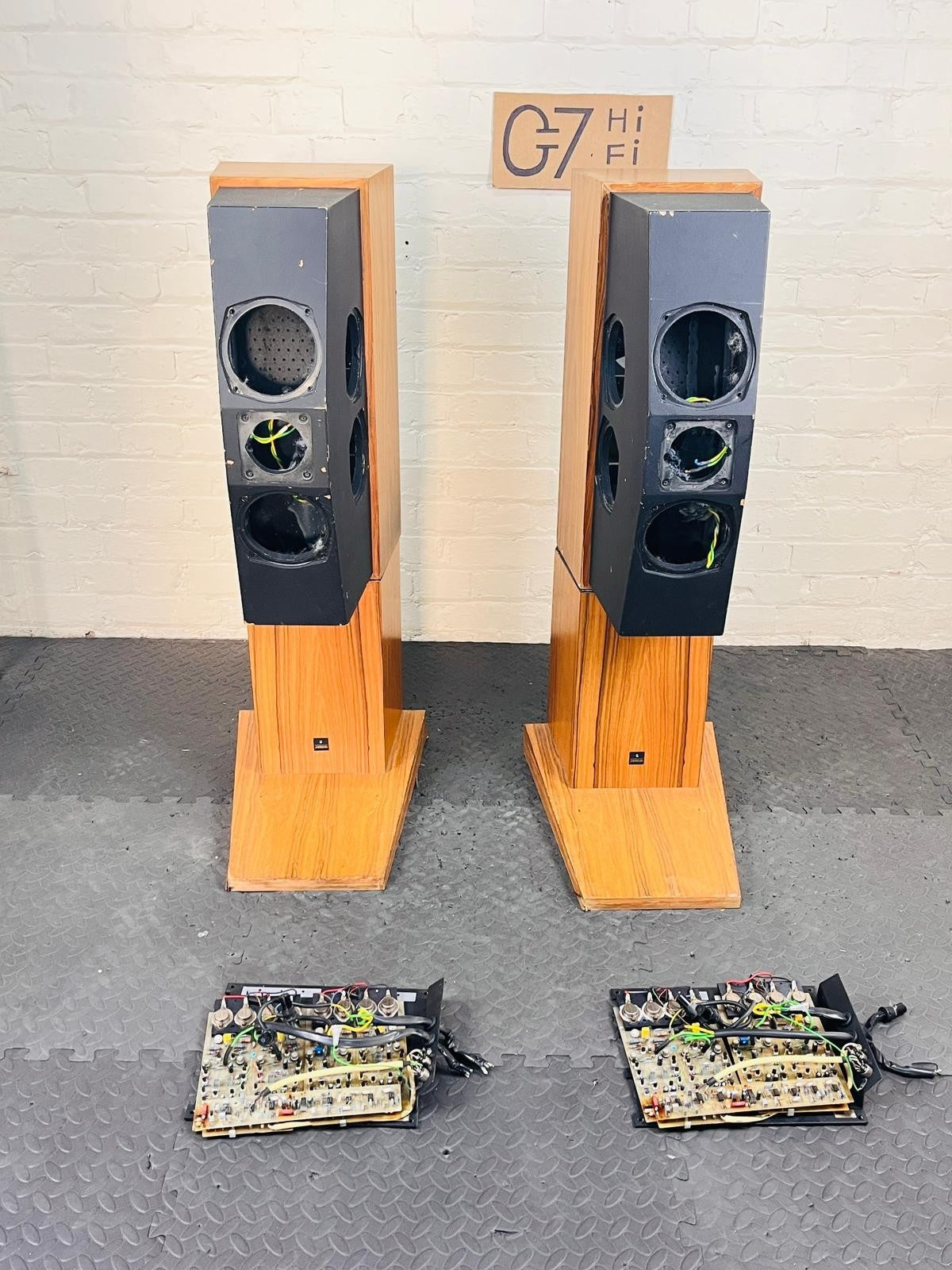 MERIDIAN EMPTY SPEAKER CABINETS WITH AMPLIFIERS & POWER SUPPLIES