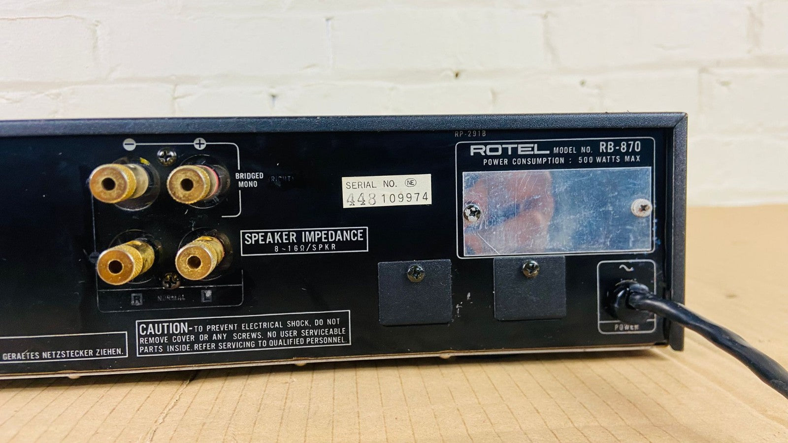 ROTEL RB 870 STEREO POWER AMPLIFIER