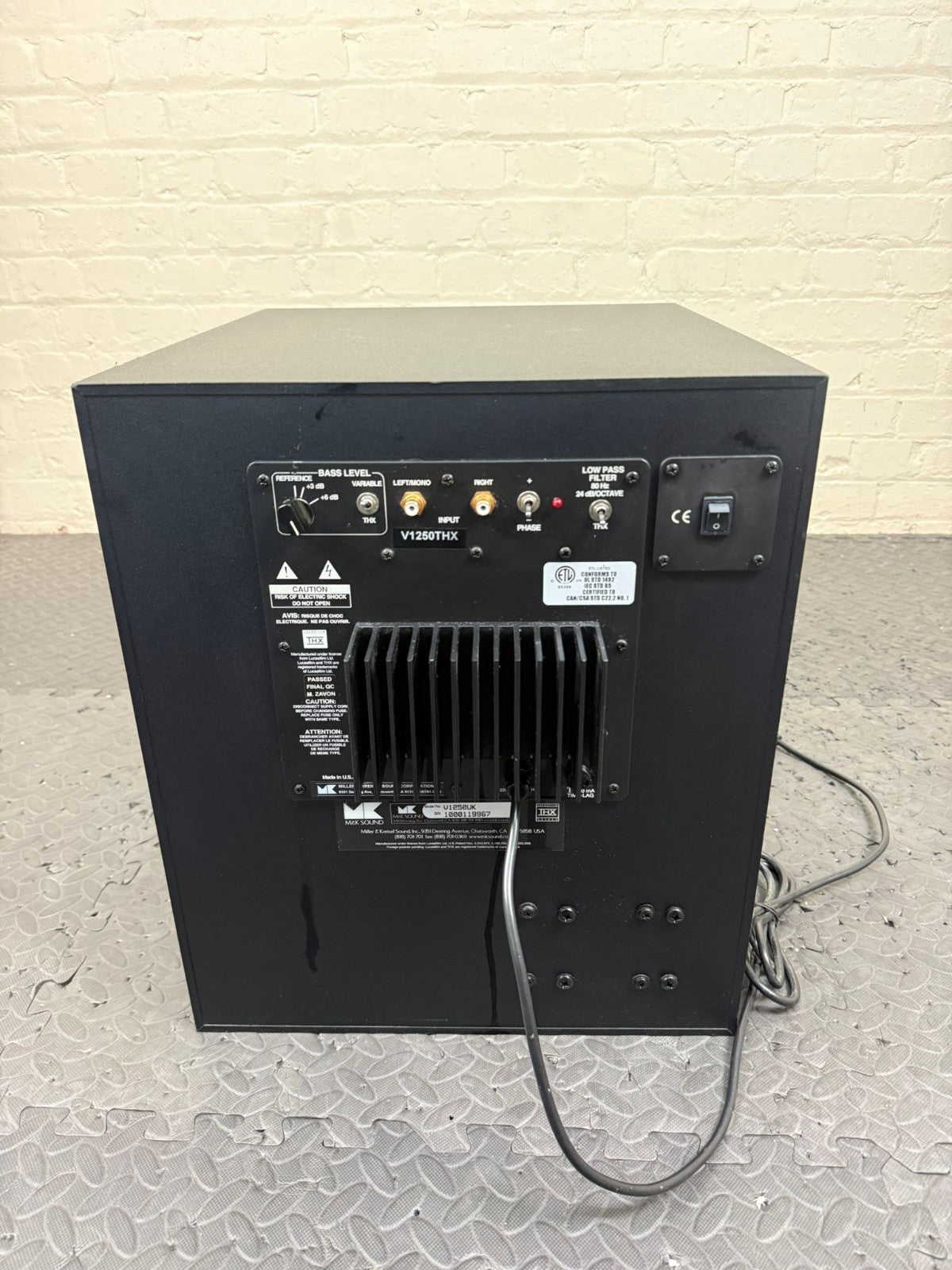 Miller Kreisel  M&K SOUND V1250THX SUBWOOFER