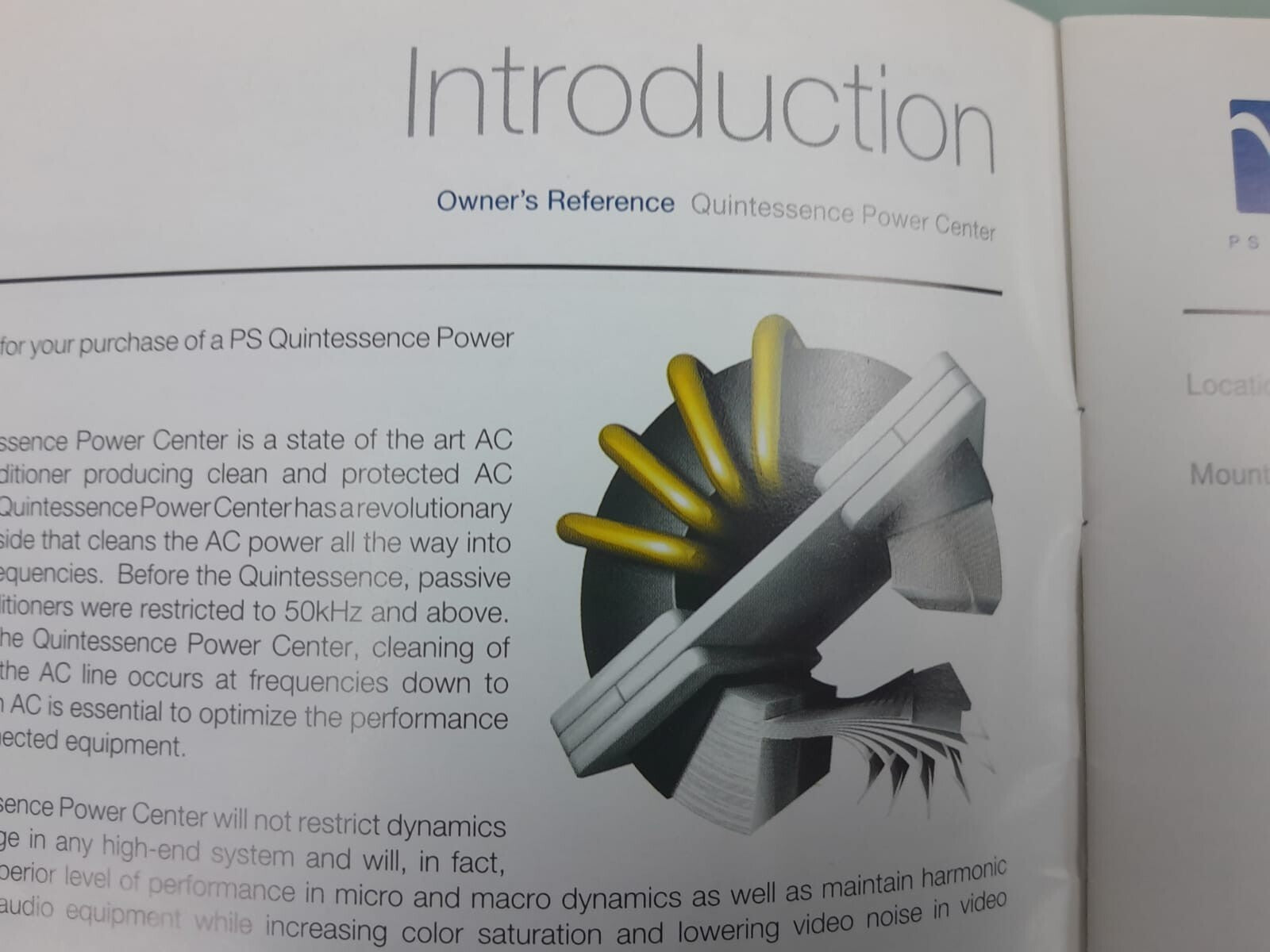 PS AUDIO QUINTESSENCE POWER CENTER OWNER'S REFERENCE  / MANUAL