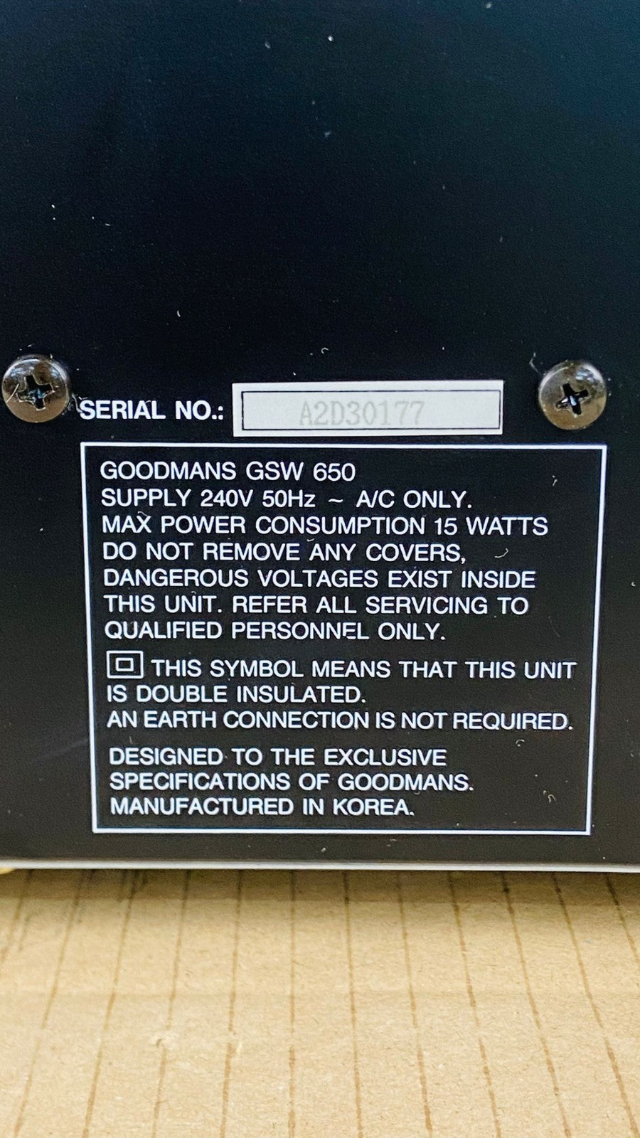 GOODMANS GSW 650 DOUBLE CASSETTE DECK