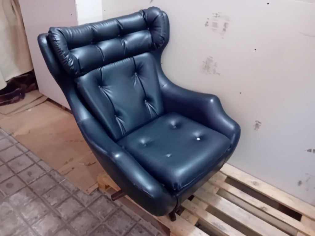 PARKER KNOLL VINTAGE CHAIR SWIVEL ARMCHAIR LEATHER