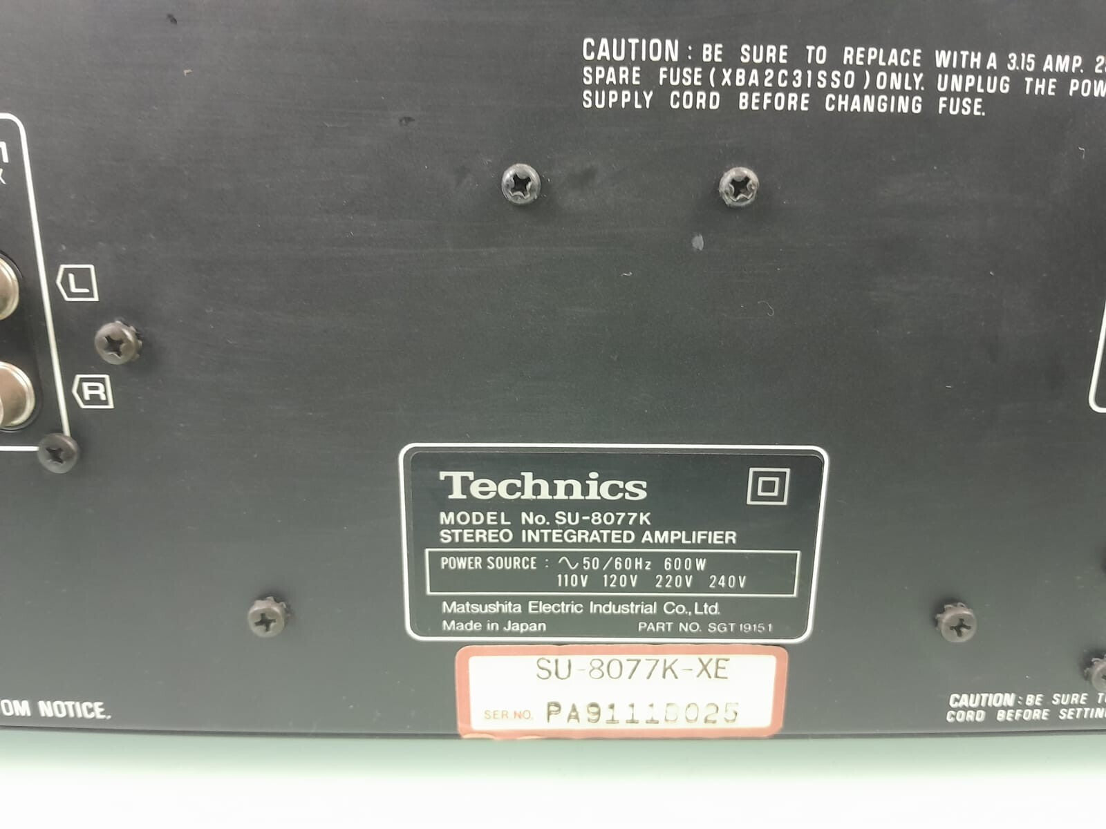 TECHNICS SU 8077K STEREO INTEGRATED AMPLIFIER