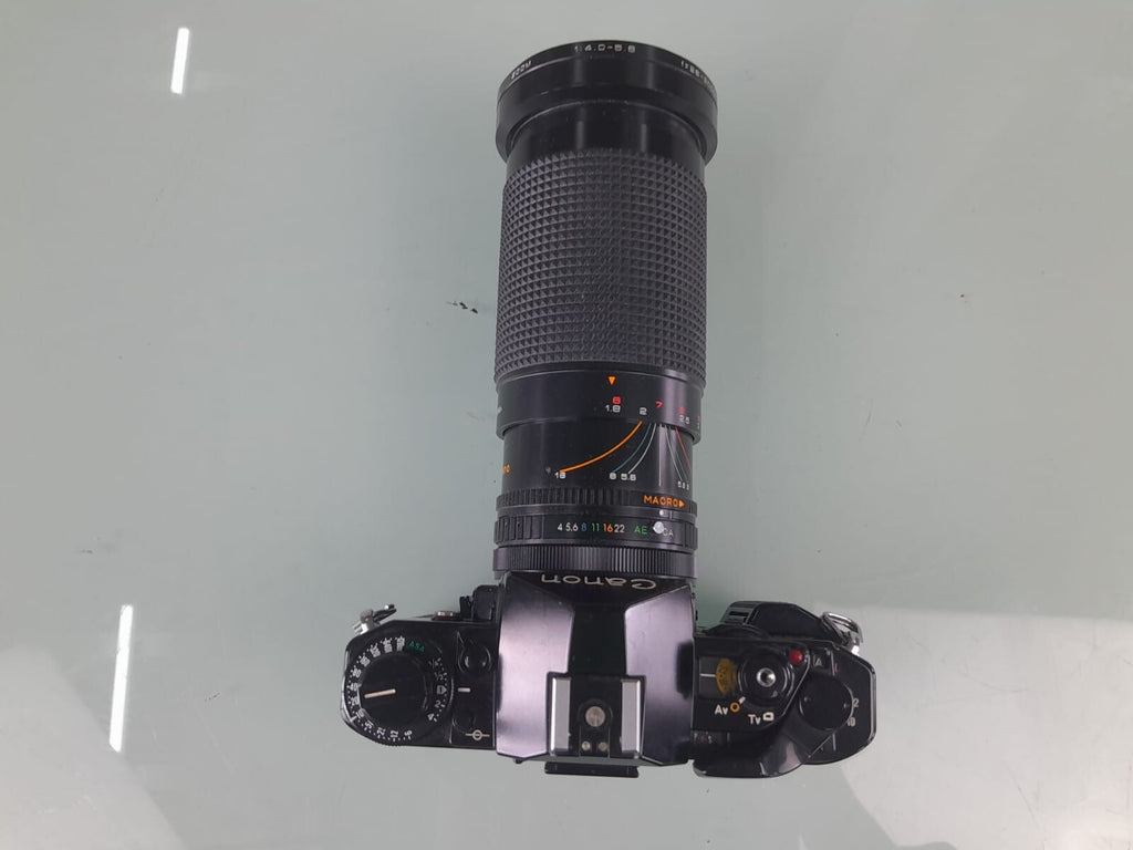 CANON A 1 SLR CAMERA WITH SIRIUS F=28-200MM 1:4.0-5.6 LENS