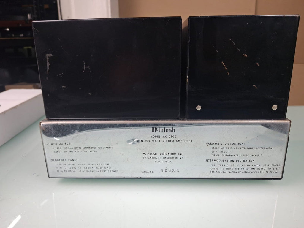 MCINTOSH MC2100 TWIN 105 WATT STEREO POWER AMPLIFIER #002