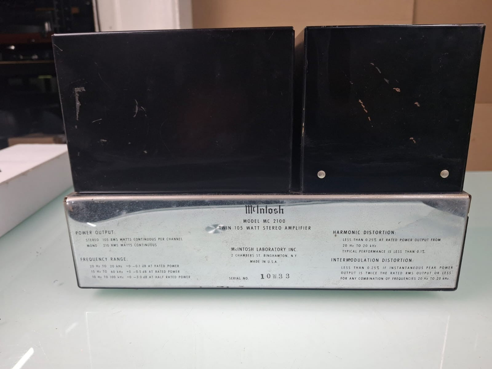 MCINTOSH MC2100 TWIN 105 WATT STEREO POWER AMPLIFIER #002