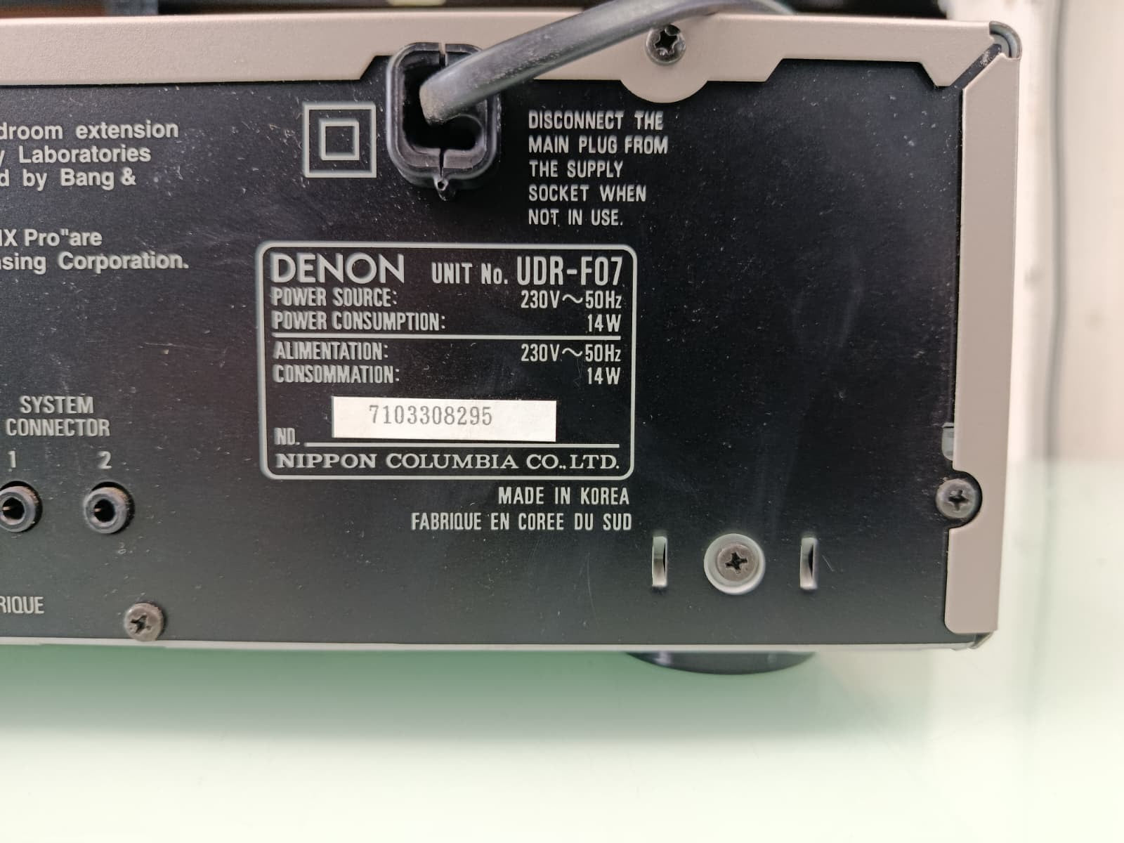 DENON UDR F07 STEREO CASSETTE TAPE DECK