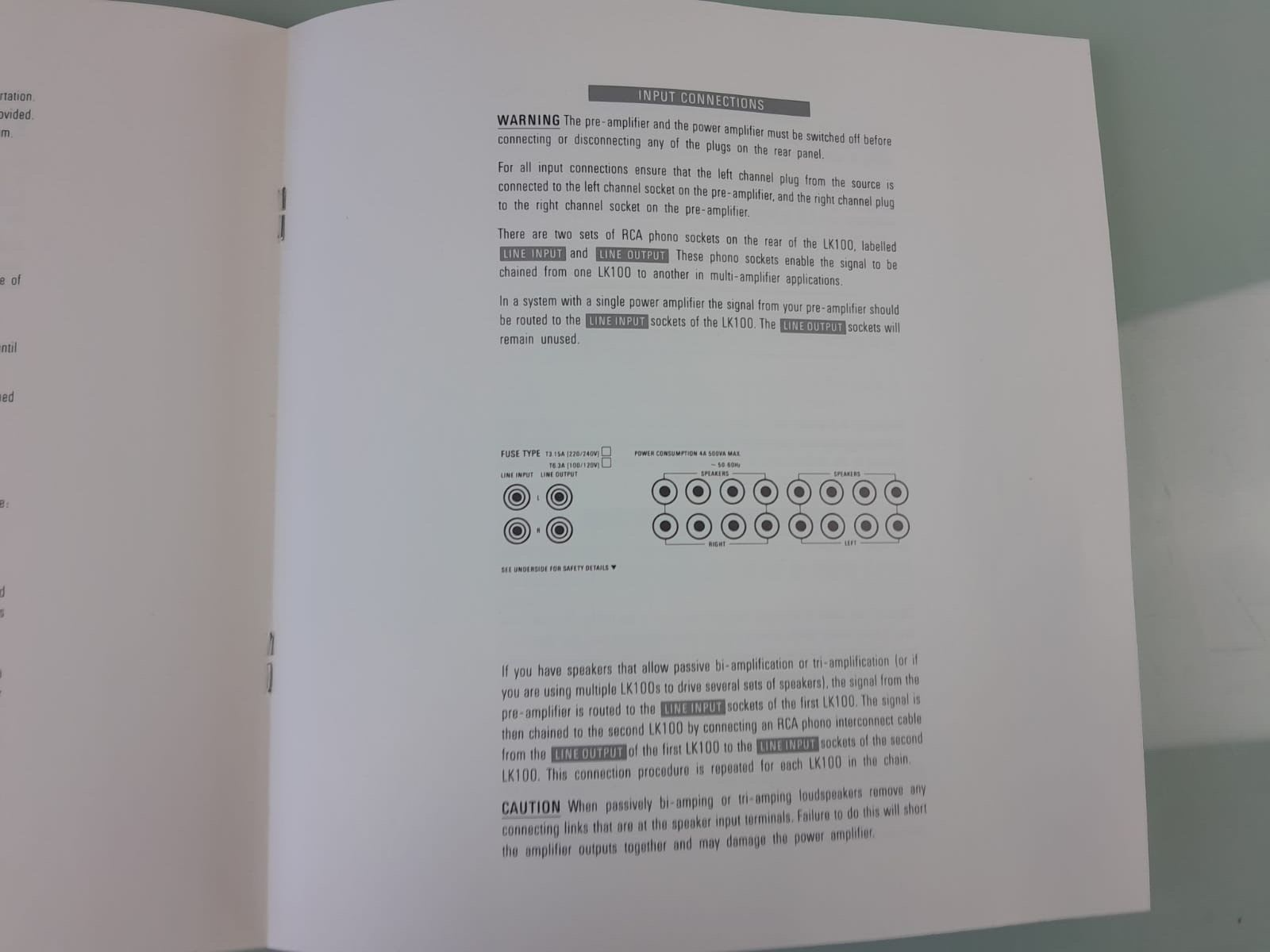 LINN LK 100 POWER AMPLIFIER OWNERS MANUAL #002