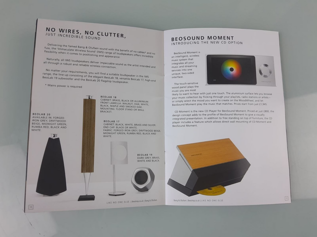 BANG & OLUFSEN B&O AUTUMN / WINTER EDITION 2017 BROCHURE