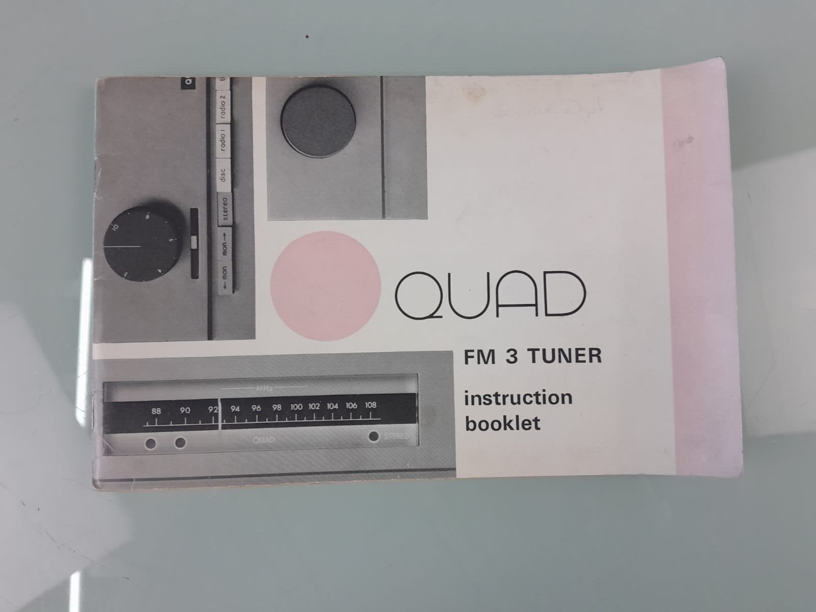 QUAD FM 3 TUNER INSTRUCTION BOOKLET / MANUAL