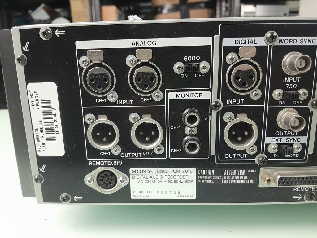 SONY PCM 7010 DIGITAL AUDIO RECORDER