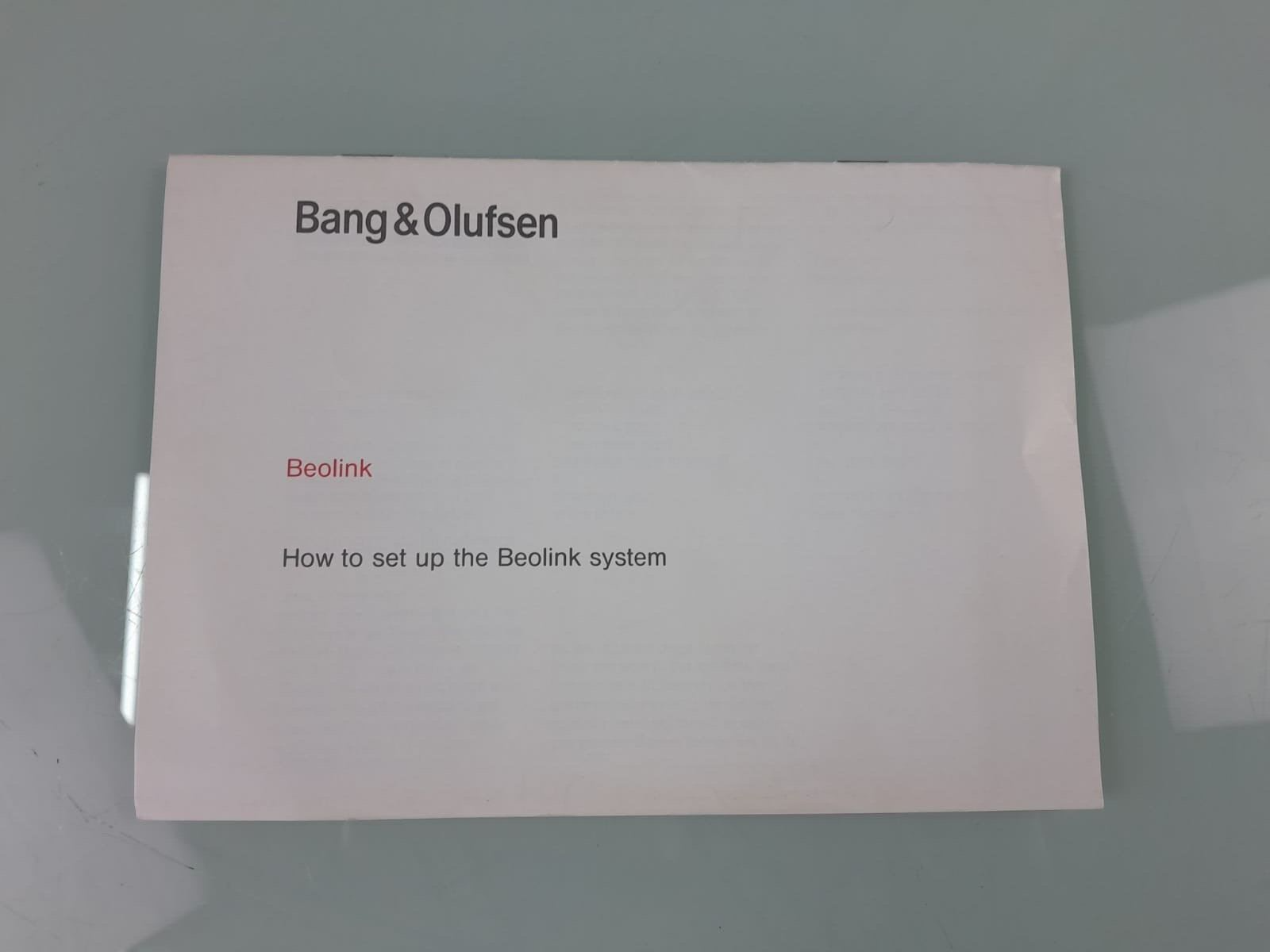 B&O BANG & OLUFSEN BEOLINK SYSTEM SETUP MANUAL #003