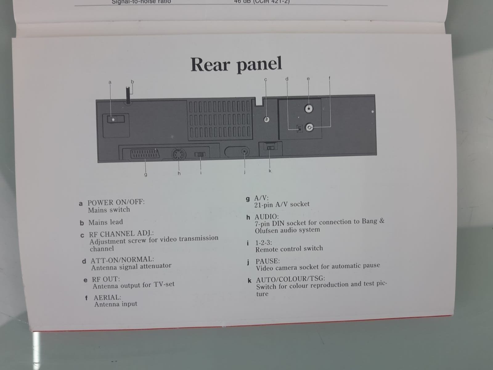 BANG & OLUFSEN B&O BEOCORD VHS 91.2 MANUAL