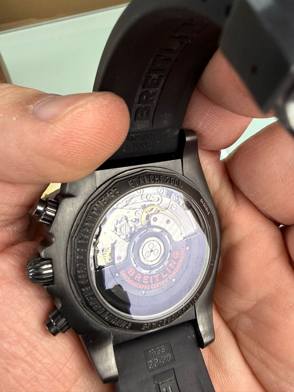 BREITLING MB0111 CHRONOMAT 44 RAVEN WATCH WITH BOX AND PAPERS