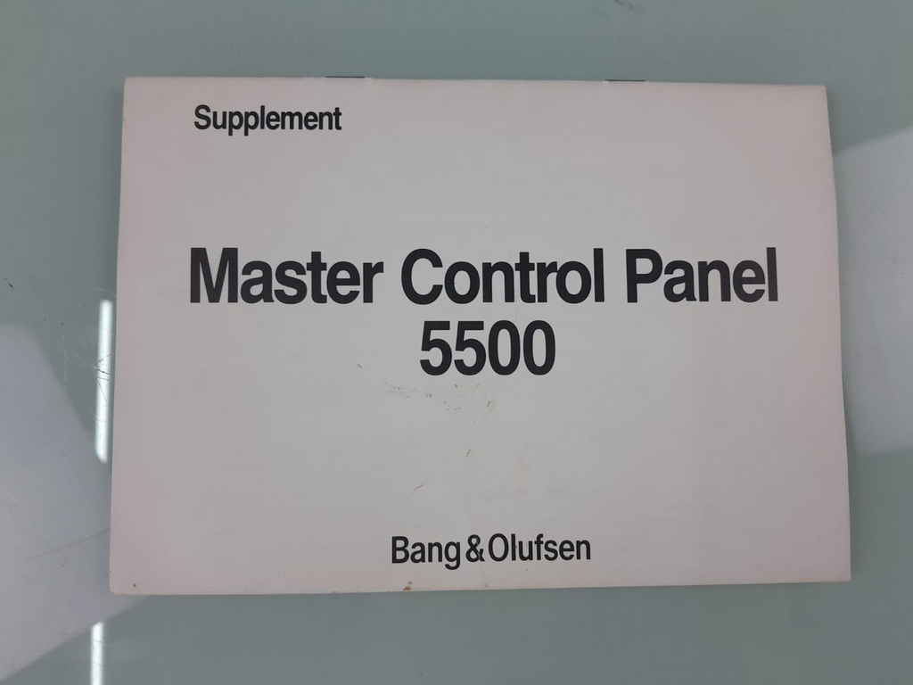 BANG & OLUFSEN B&O MASTER CONTROL PANEL 5500 MANUAL SUPPLEMENT